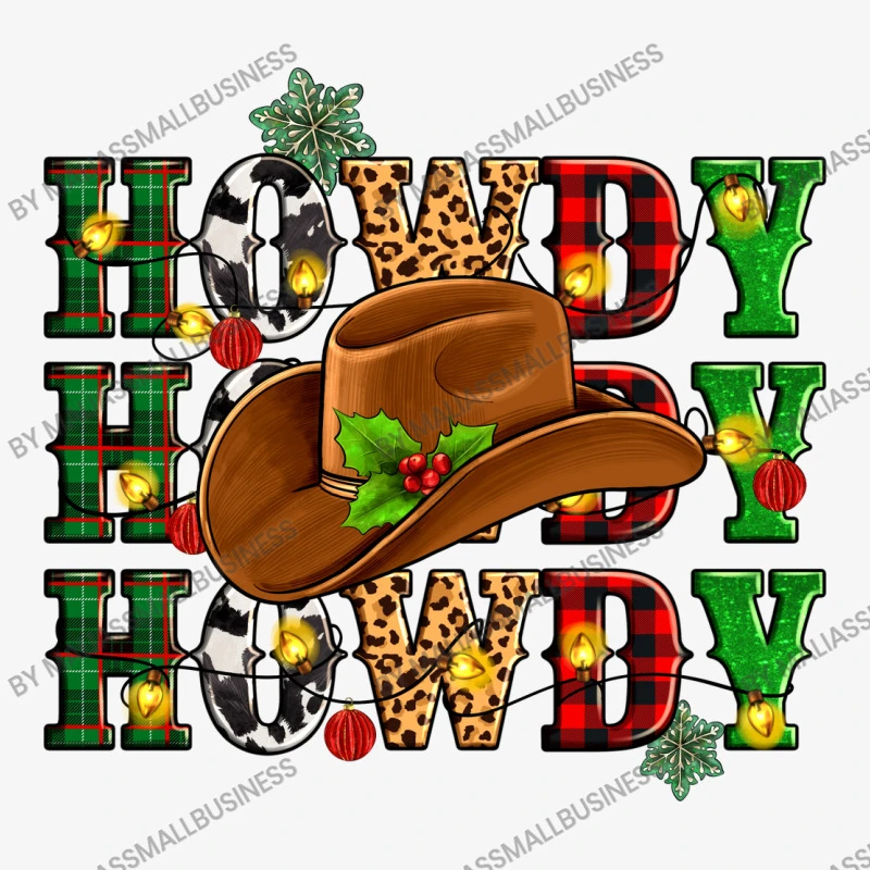 Howdy Howdy Howdy Christmas Ladies Fitted T-Shirt - Image 5