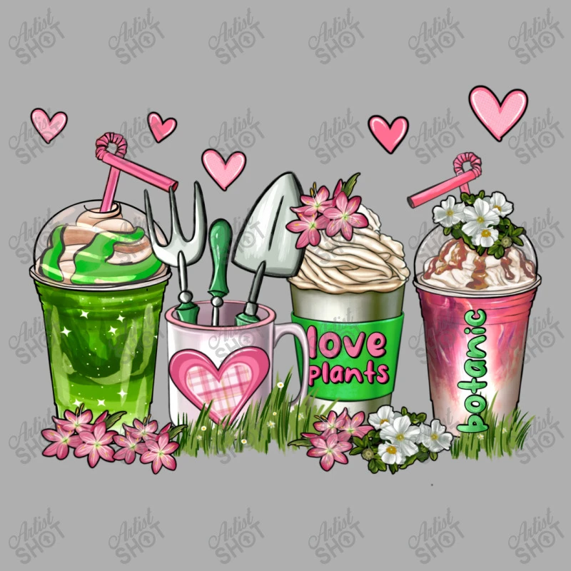 Botanic Coffee Cups Ladies Fitted T-Shirt - Image 5