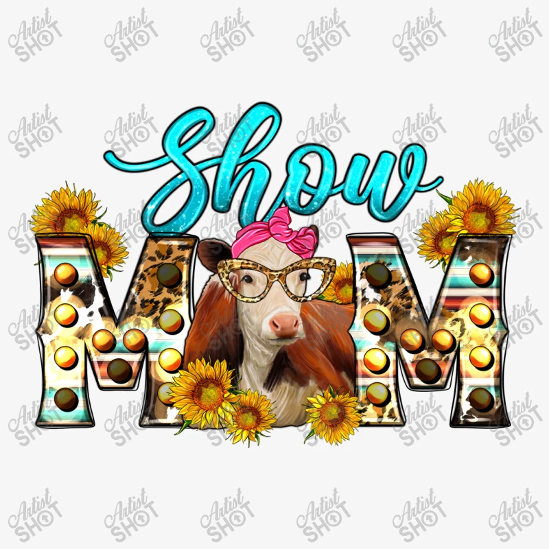 Western Show Mom Cow Ladies Fitted T-Shirt - Image 5