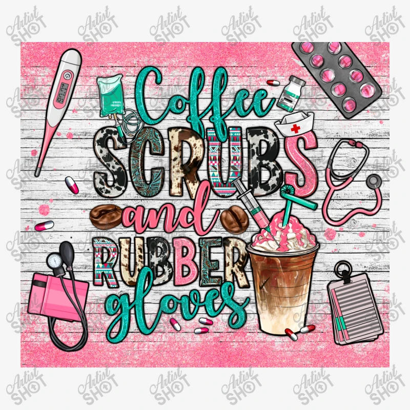 Coffee Scrubs And Rubber Gloves All Over Women's T-shirt - Image 5