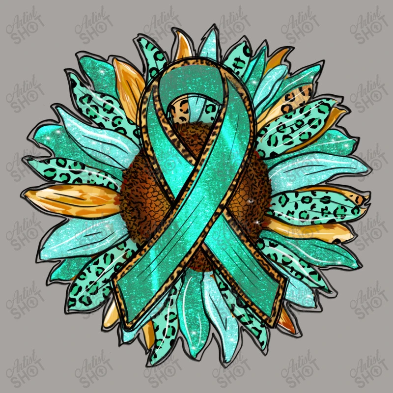 Ovarian Liver Cancer Awareness Sunflower Racerback Tank - Image 5