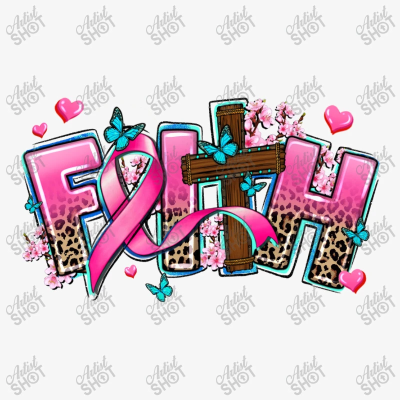 Cancer Faith Cross Ladies Fitted T-Shirt - Image 5