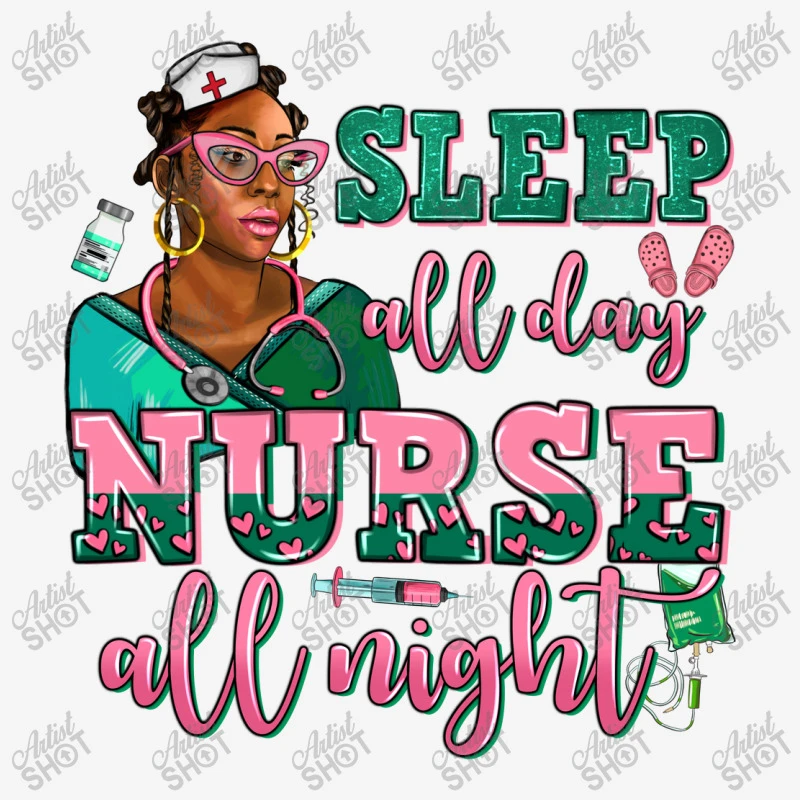 Afro Nurse Sleep All Day Nurse All Night All Over Women's T-shirt - Image 5