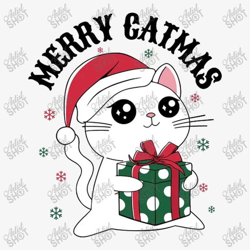 Merry Catmas Ladies Fitted T-Shirt - Image 5