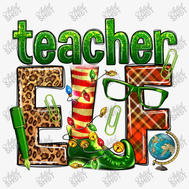 Teacher Elf All Over Women's T-shirt - Image 5