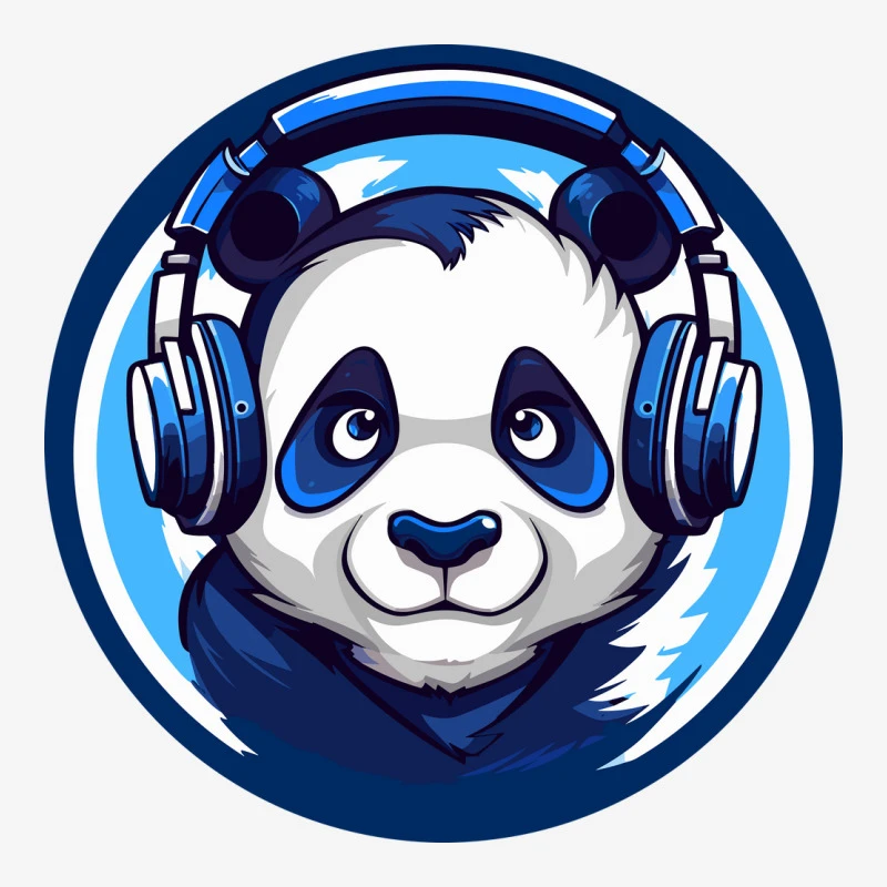 Panda Blue Headphones All Over Women's T-shirt - Image 5