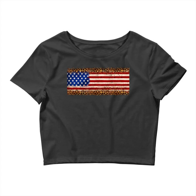Usa Flag Leopard Crop Top
