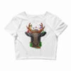 Cow Reindeer Antlers Cute Christmas Animal Xmas Ki Crop Top