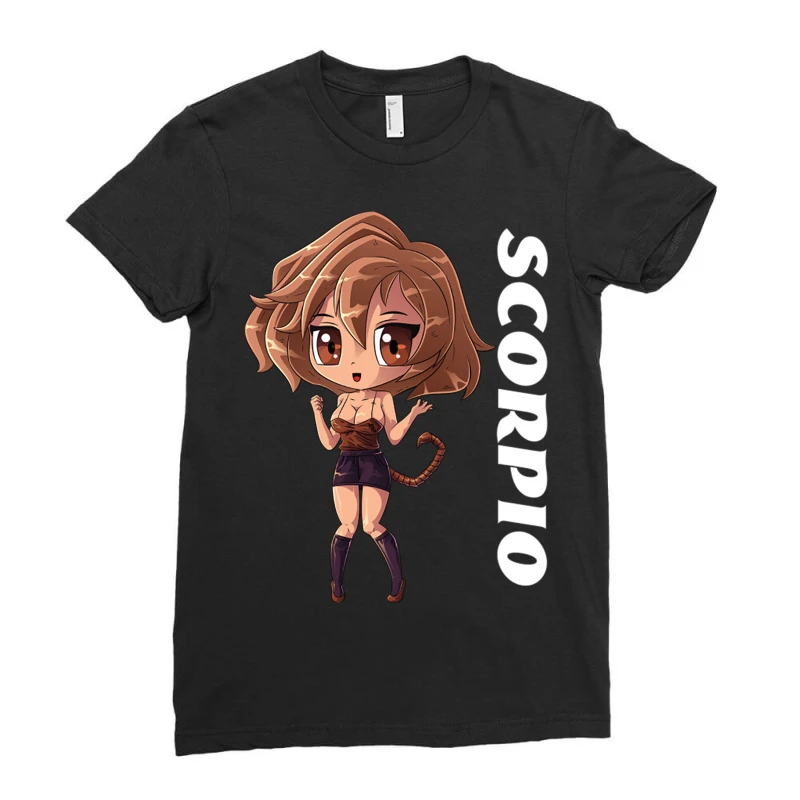 Zodiac Scorpio Girl Astrology Horoscope Sign Cute Ladies Fitted T-Shirt - Image 3