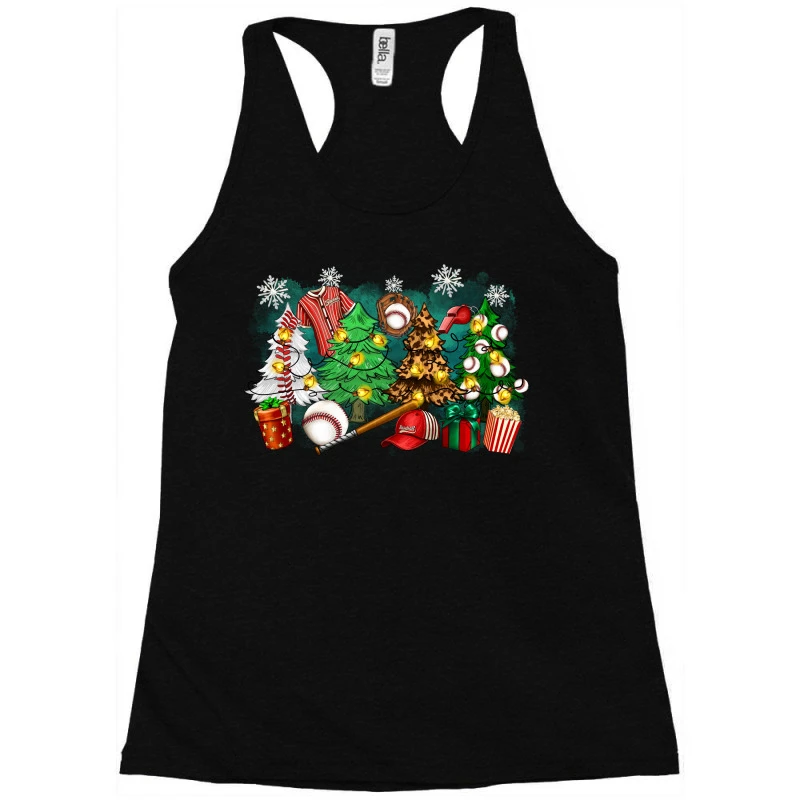 Christmas Trees With Baseball Racerback Tank - Image 3