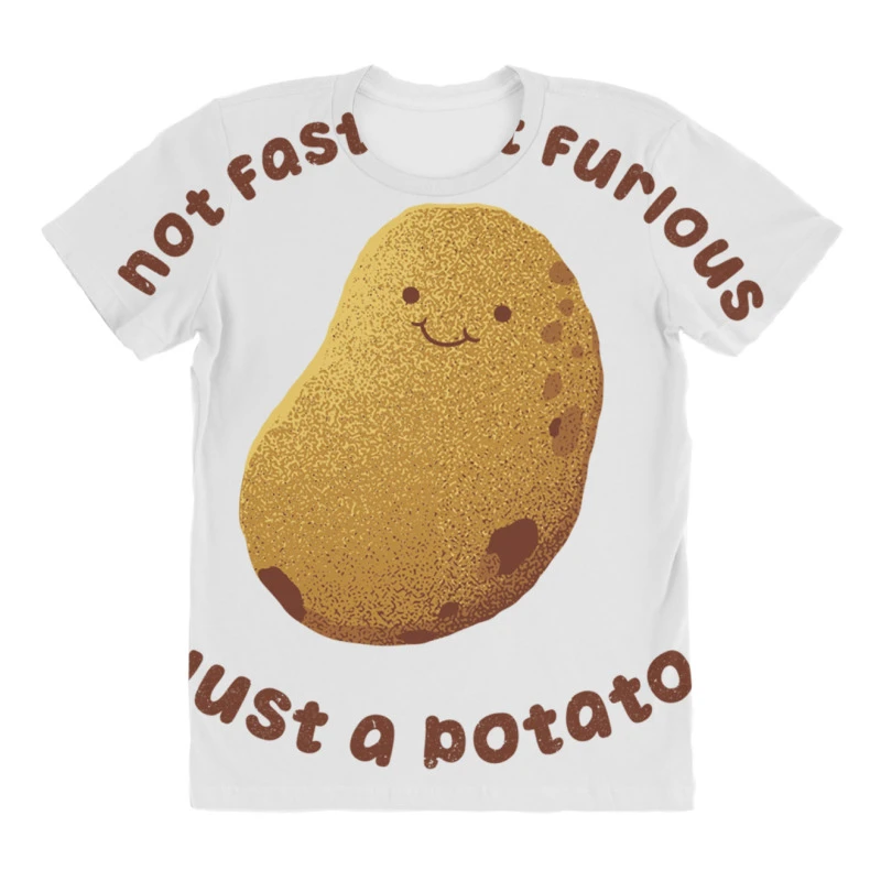 Not Fast Not Furious, Just A Potato All Over Women's T-shirt - Image 3
