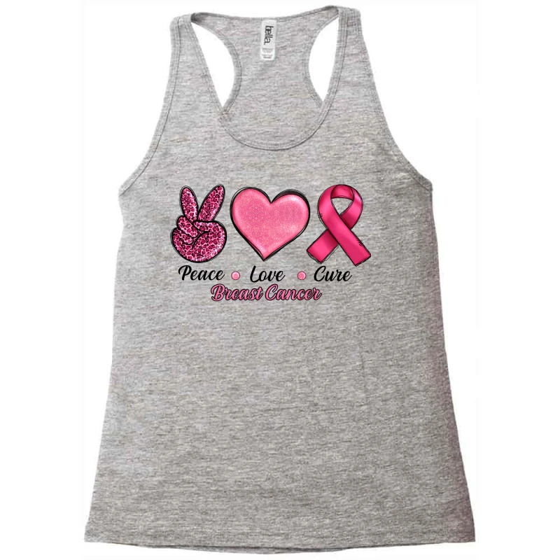 Peace Love Cure Cancer Racerback Tank - Image 3