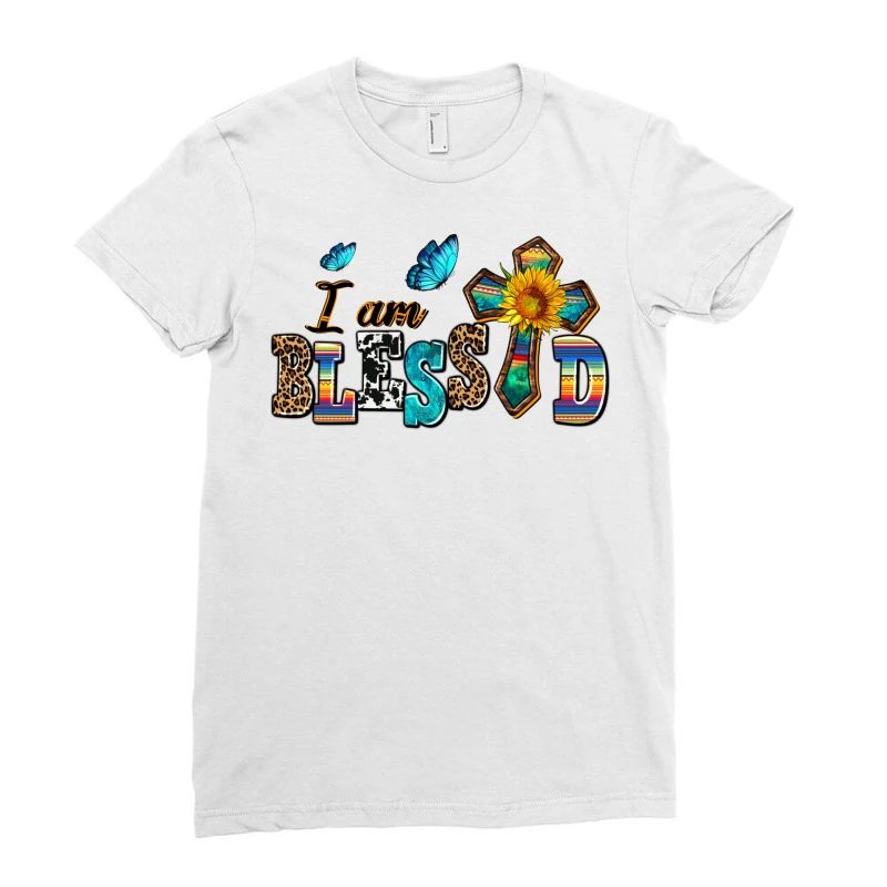 ı Am Blessed Ladies Fitted T-Shirt - Image 3