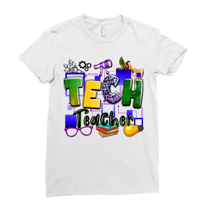 Tech Teacher Ladies Fitted T-Shirt - Image 3