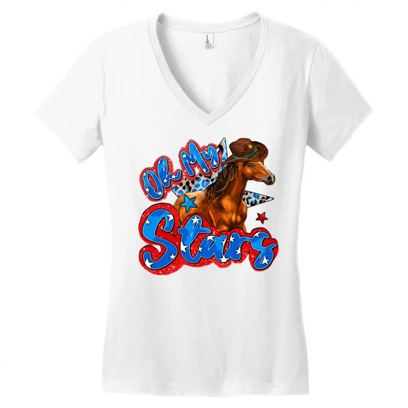 Oh My Stars Horse Women's V-Neck T-Shirt - Image 3
