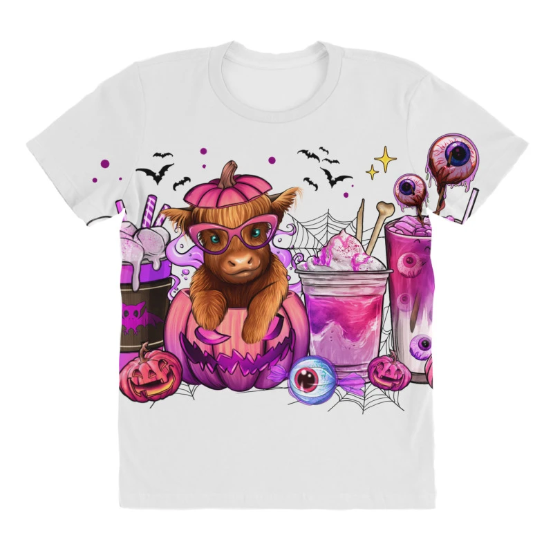 Halloween Heifer Coffee Cups All Over Women's T-shirt - Image 3