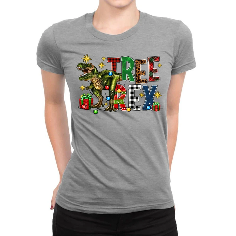 Tree Rex Coffee Drink Ladies Fitted T-Shirt