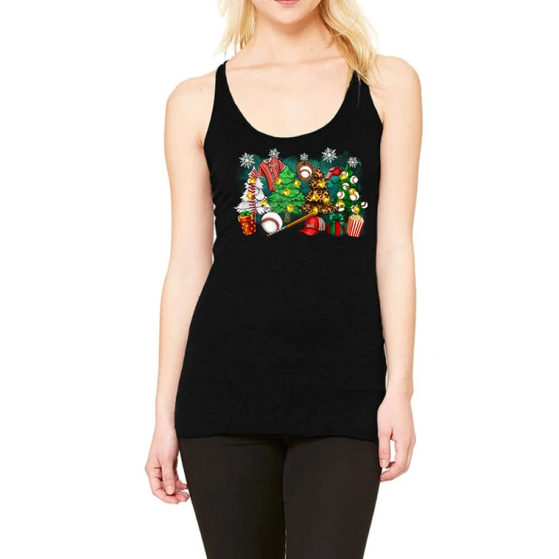 Christmas Trees With Baseball Racerback Tank