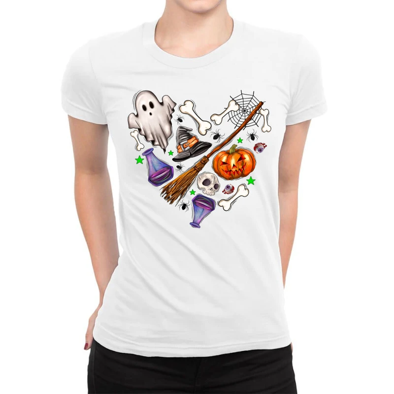 Love Halloween Ladies Fitted T-Shirt