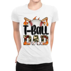 T-Ball Ball Camo T-Ball Dad Ladies Fitted T-Shirt