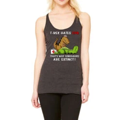 Dinosaur T Rex Hates Cpr Racerback Tank