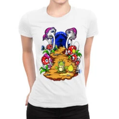 Psychedelic Magic Mushrooms Fungus Trip Ladies Fitted T-Shirt