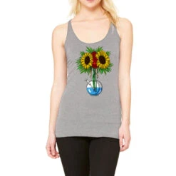 Weed Sunflowers Bong Vase Racerback Tank