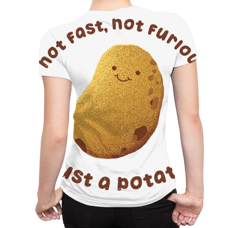 Not Fast Not Furious, Just A Potato All Over Women's T-shirt - Image 2