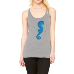 Riding A Sea Horse Astronaut Racerback Tank