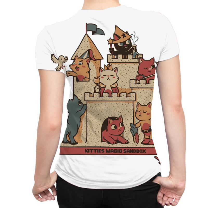 Sandbox Summer Cat Spring Break All Over Women's T-shirt - Image 2