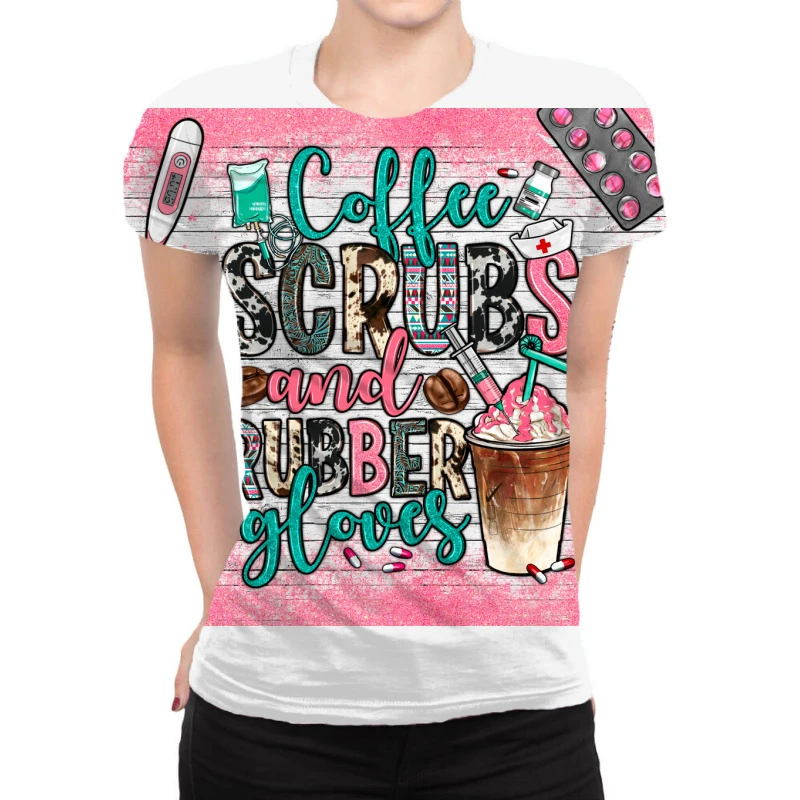 Coffee Scrubs And Rubber Gloves All Over Women's T-shirt