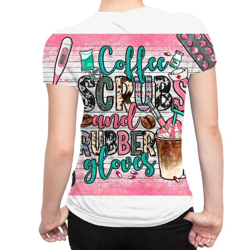 Coffee Scrubs And Rubber Gloves All Over Women's T-shirt - Image 2
