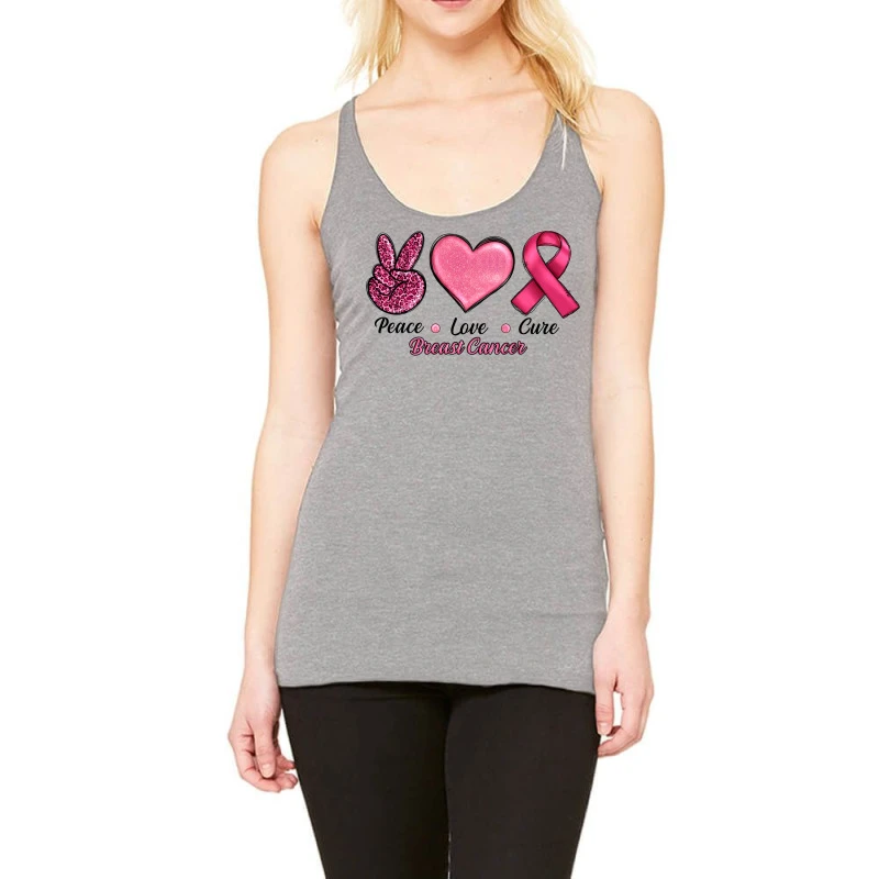 Peace Love Cure Cancer Racerback Tank