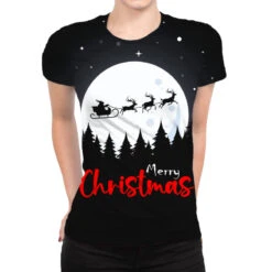 Christmas Contrast Moonlight All Over Women's T-shirt