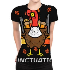 Thanksgiving Teacher Turkey Lets Eat Kids Punctuat All Over Women's T-shirt