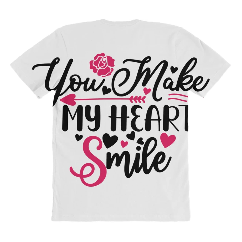 You Make My Heart Smile Happy Valentine S Day Roma All Over Women's T-shirt - Image 4