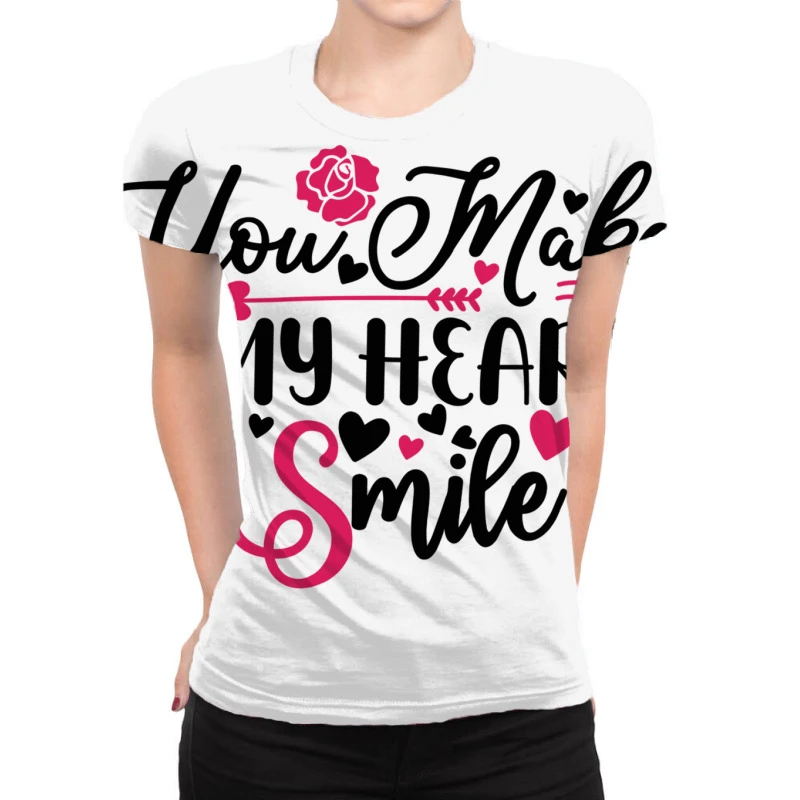 You Make My Heart Smile Happy Valentine S Day Roma All Over Women's T-shirt