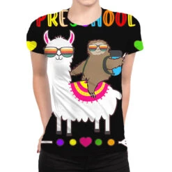 Sloth Llama Preschool Team Teacher Student Back To All Over Women's T-shirt