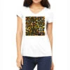 Western Glitter Colorful Gold And Blue Pattern Women's V-Neck T-Shirt