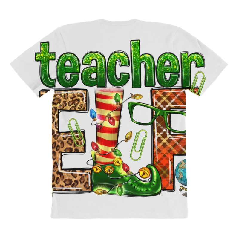 Teacher Elf All Over Women's T-shirt - Image 4
