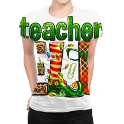 Teacher Elf All Over Women's T-shirt