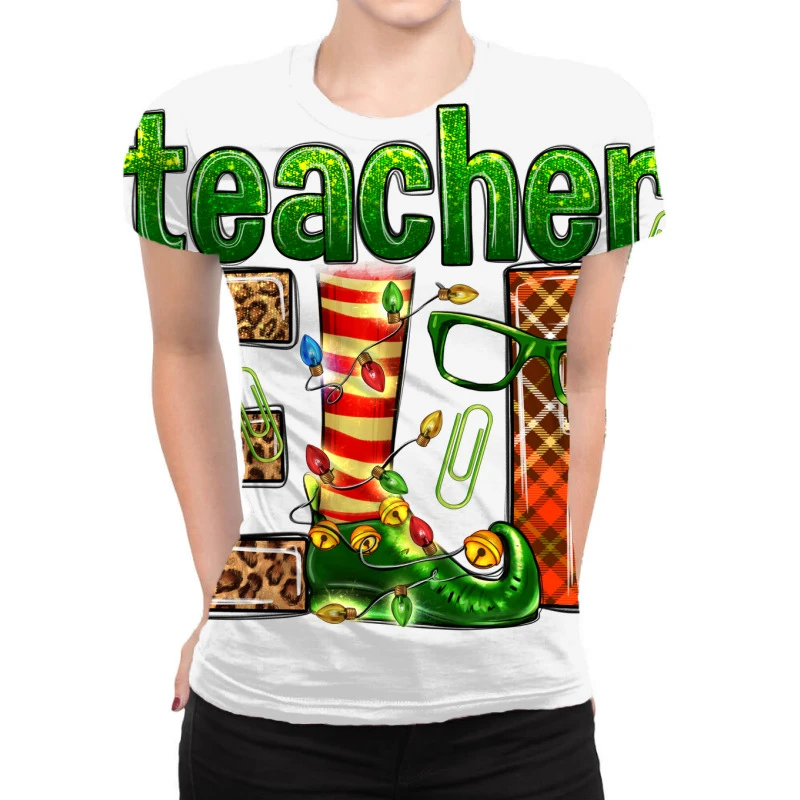 Teacher Elf All Over Women's T-shirt