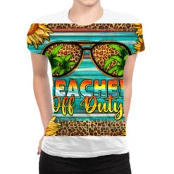 Teacher Off Duty Summer All Over Women's T-shirt