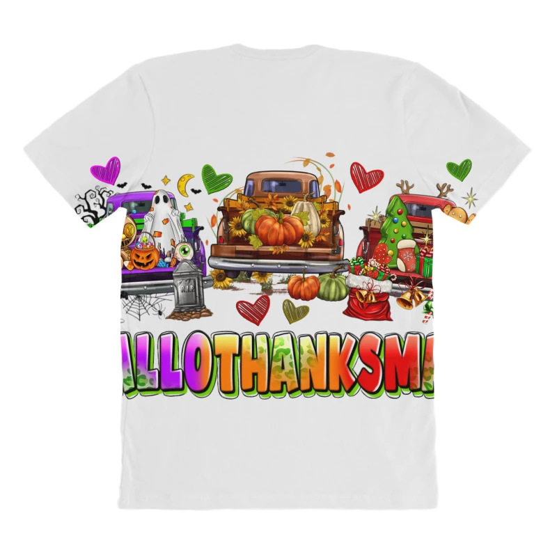 Happy Hallothanksmas Trucks All Over Women's T-shirt - Image 4