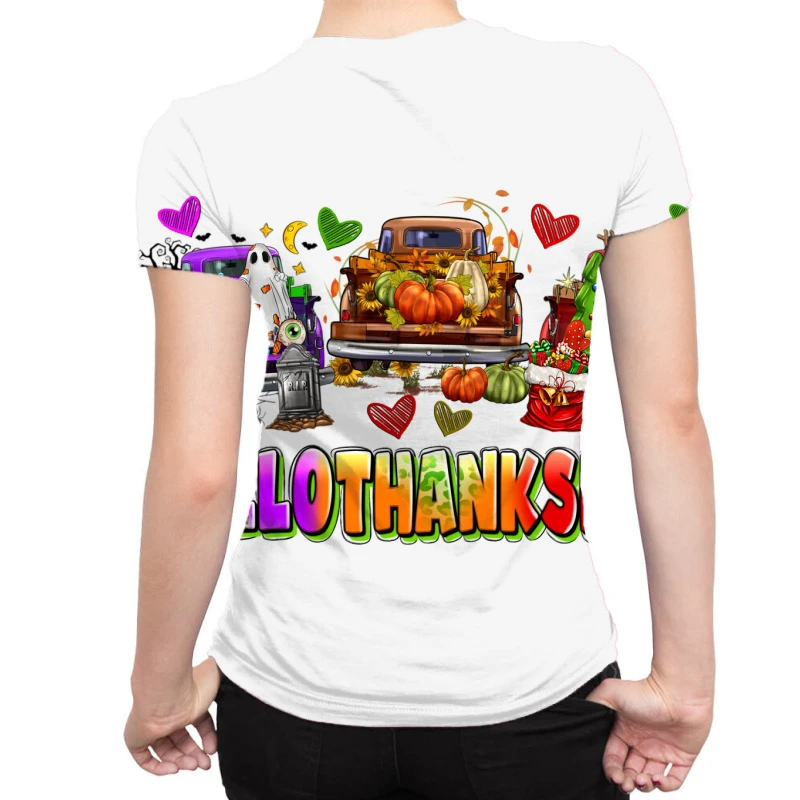 Happy Hallothanksmas Trucks All Over Women's T-shirt - Image 2