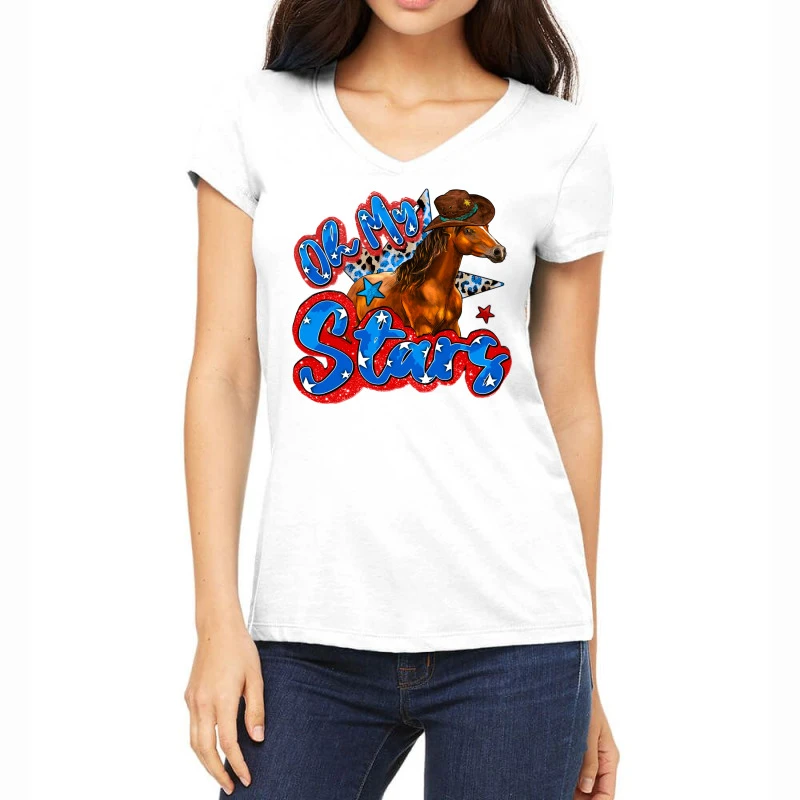 Oh My Stars Horse Women's V-Neck T-Shirt