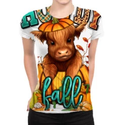 Hay There Fall Pumpkin Heifer All Over Women's T-shirt