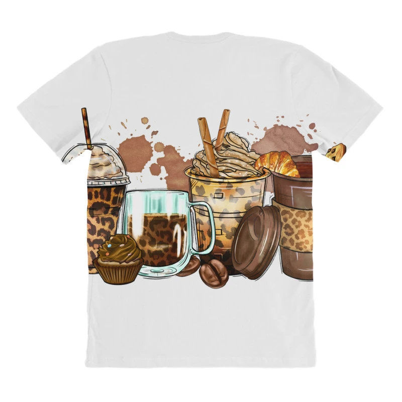 Leopard Coffee Cups All Over Women's T-shirt - Image 4