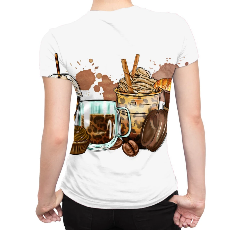 Leopard Coffee Cups All Over Women's T-shirt - Image 2